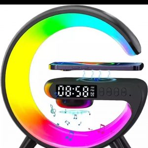 7 Colour Nachttischleuchte BT Wecker kabelloses Aufladen Ihres Smartphones