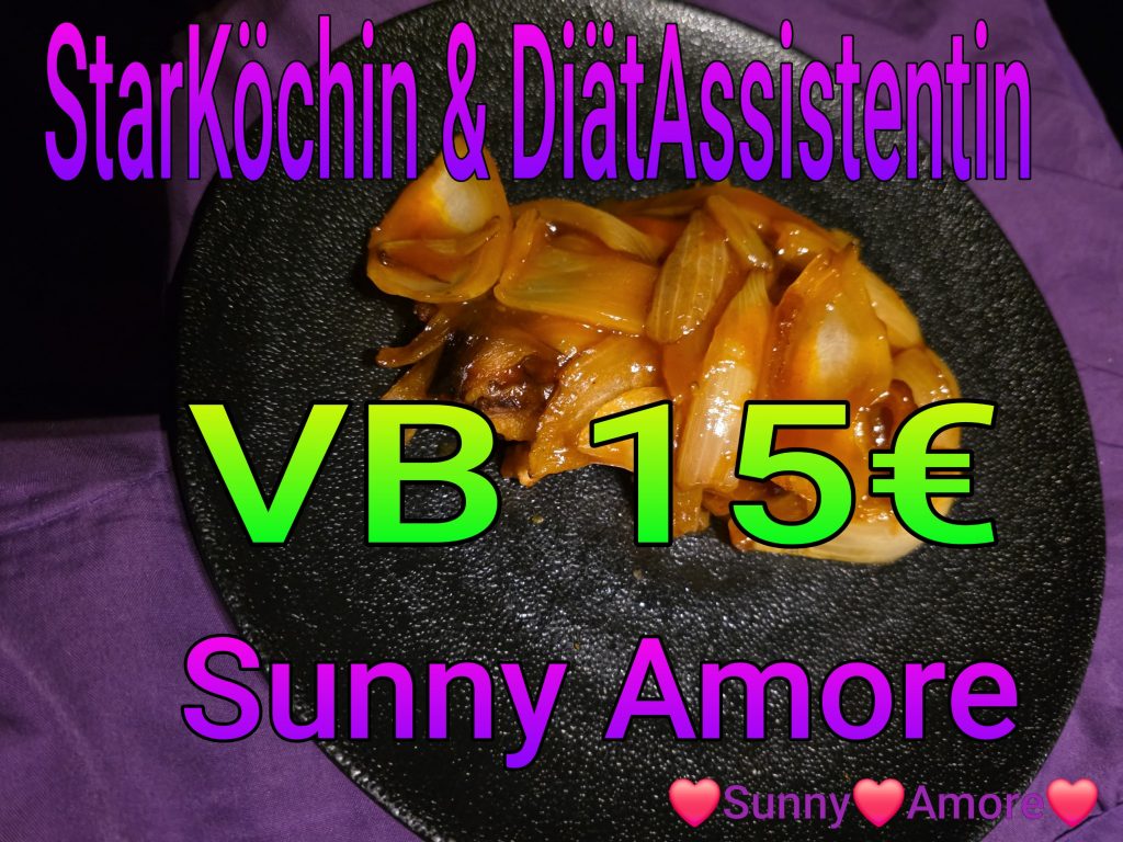 ❣️💛💜Sunny Amore's OnlineShop StarKöchin & DiätAssistentin sowie TV-STAR & Sängerin 💜❣️Heute IssDich Schlank krosses ZwiebelSchnitzel  mit extrem scharfer BarbequeSauce  😘💋💜❣️❣️www.sunny-amore.online 😘💋❣️