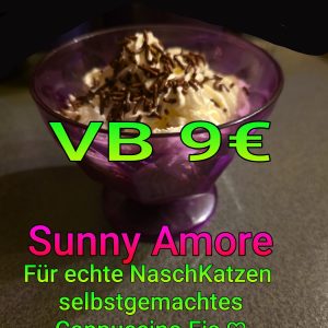 ❣️💛💜Sunny Amore's OnlineShop StarKöchin & DiätAssistentin sowie TV-STAR & Sängerin 💜❣️Für echte Naschkatzen selbstgemachtes Cappuccino Eis mit Schokostückchen und Sahne  😘💋💜❣️❣️www.sunny-amore.online 😘💋❣️